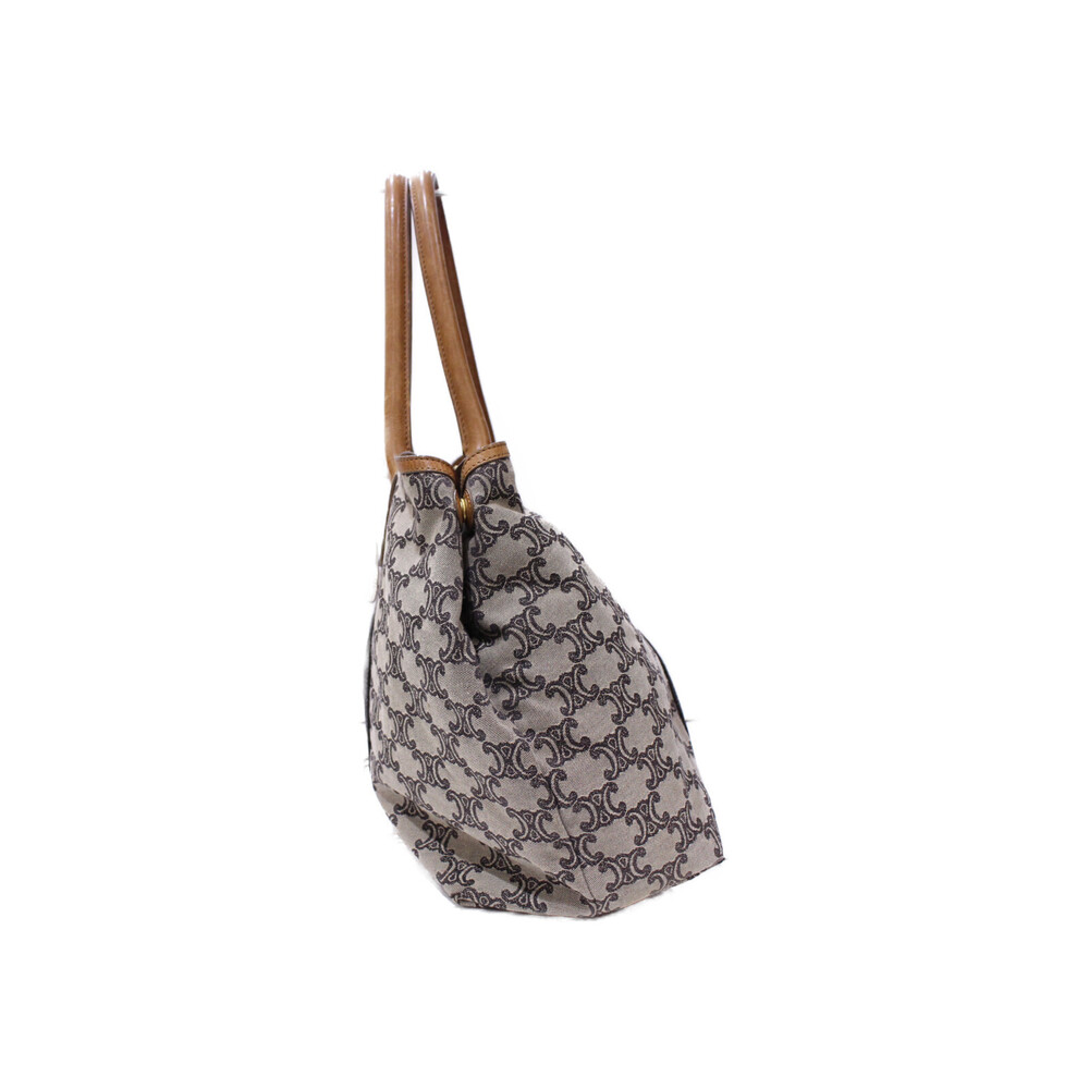 Celine Triomphe Tote Bag Brown Canvas Leather - Picture 3 of 7